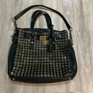 Michael Kors Black and Gold Studded Women's Bag